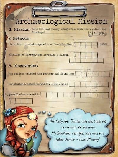 Archeological mission card