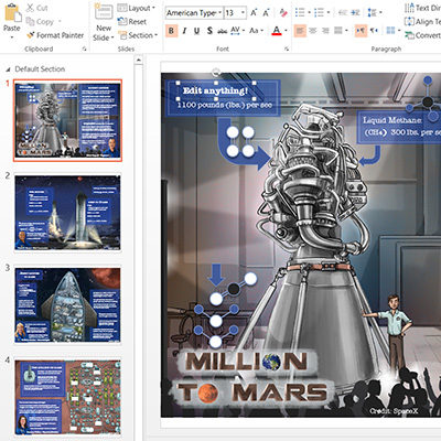 Edit Million to Mars in PowerPoint