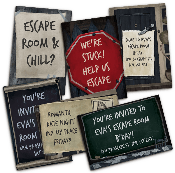 Escape room party invites Escape room party invites